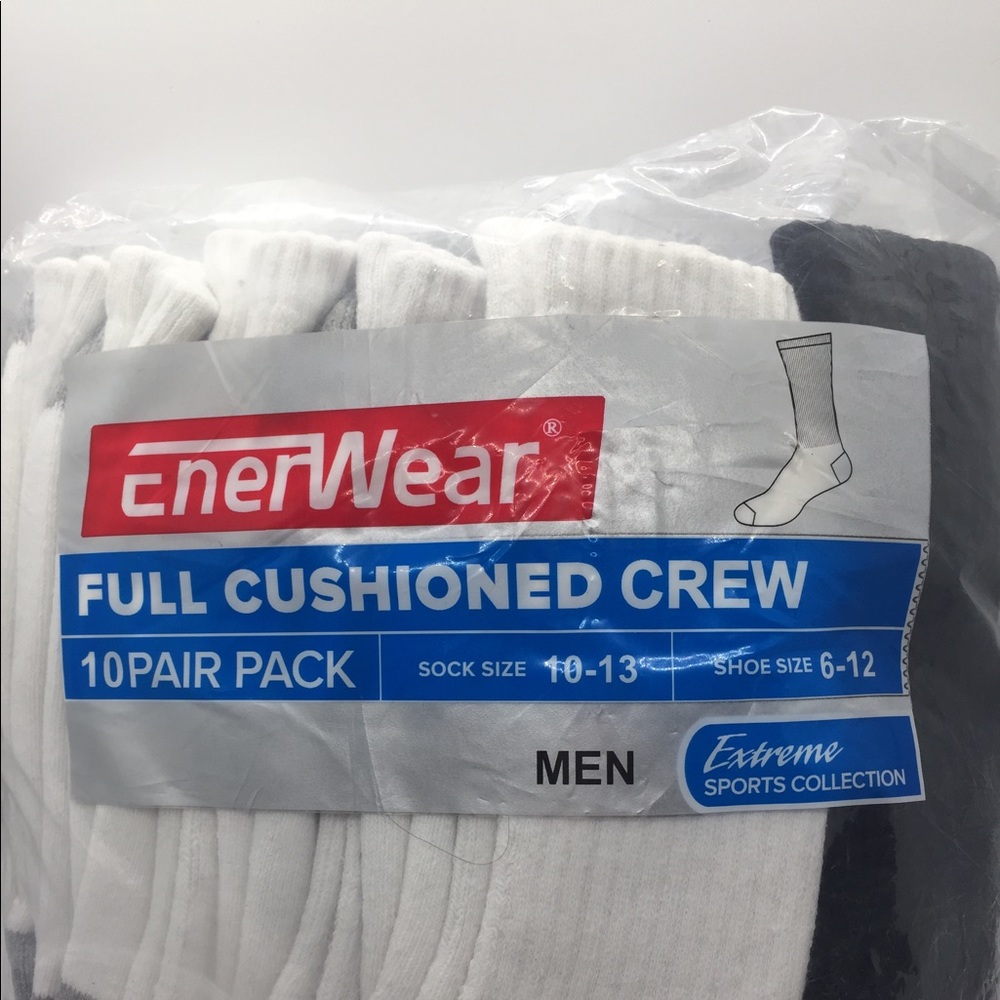 COPY - Enerwear Full Cushioned Crew Socks 10pk